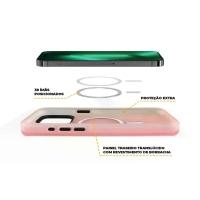 Kit Capa case capinha Magsafe Pro Rosa e Pelicula Ultra Glass para iPhone 15 - Gshield - 5