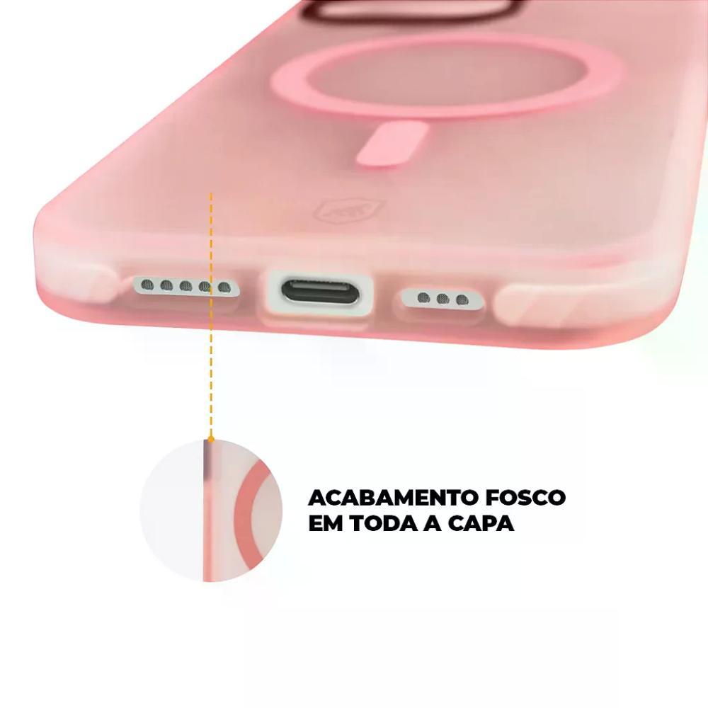 Kit Capa case capinha Magsafe Pro Rosa e Pelicula Ultra Glass para iPhone 15 Pro - Gshield - 4