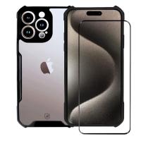 Kit Capa case capinha Dual Shock X e Pelicula Ultra Glass para iPhone 15 Pro - Gshield - 1