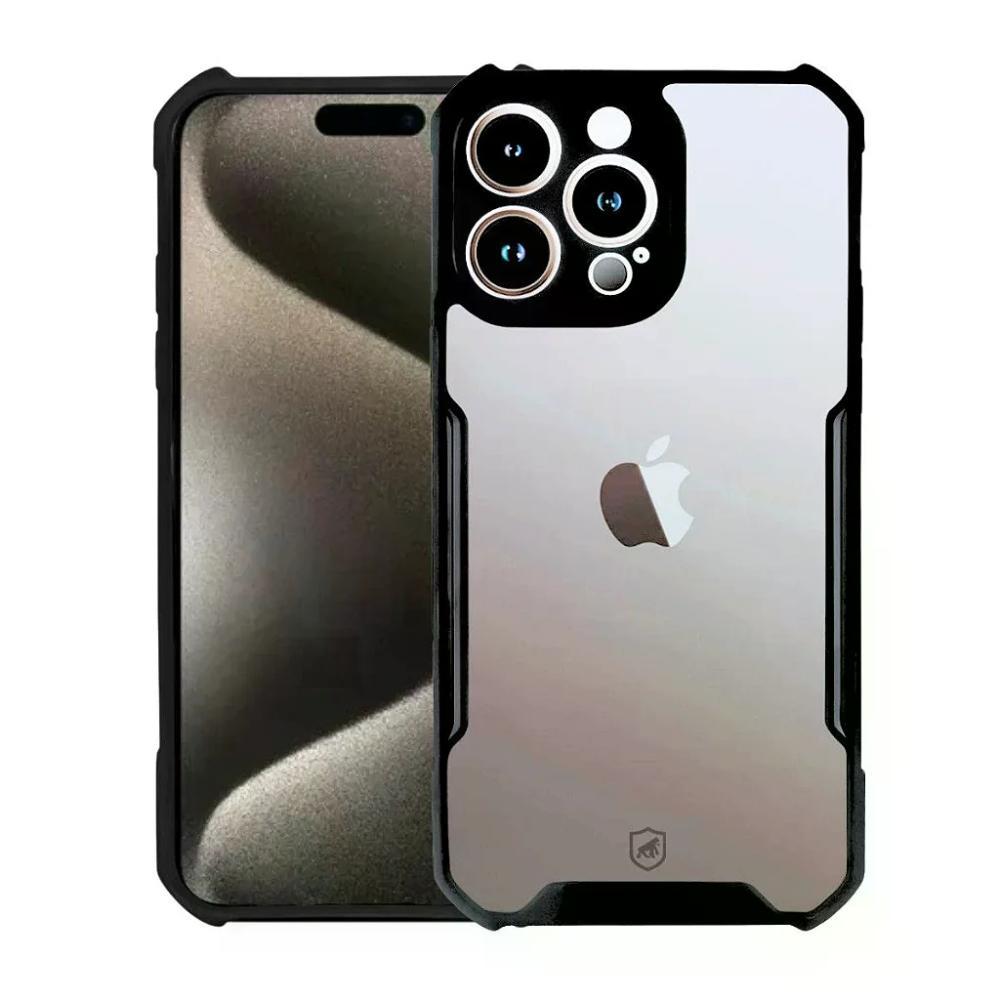 Kit Capa case capinha Dual Shock X e Pelicula Ultra Glass para iPhone 15 Pro Max - Gshield - 3