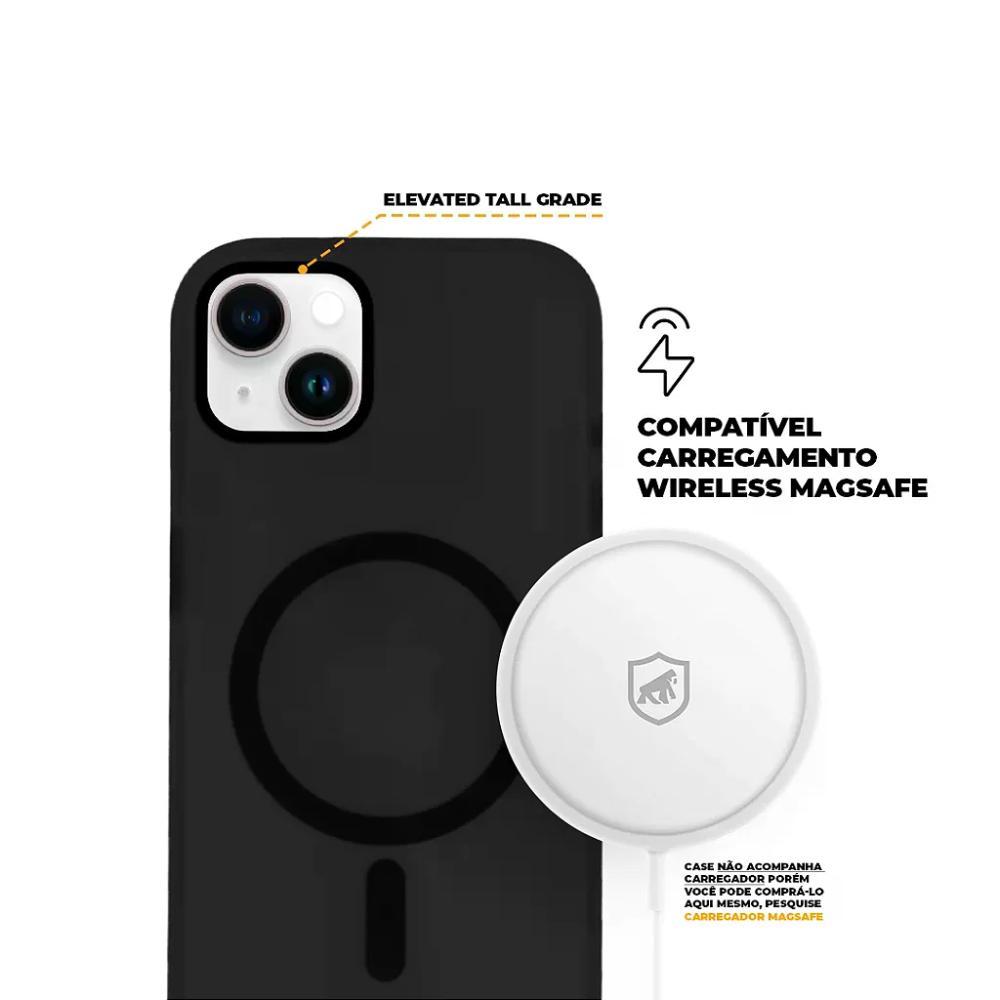 Kit Capa case capinha Magsafe Pro Preta e Pelicula Ultra Glass para iPhone 15 Plus - Gshield - 6
