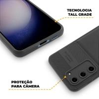 Kit Capa case capinha Symetric Preta e Pelicula Coverage para Samsung Galaxy S23 Plus - Gshield - 5