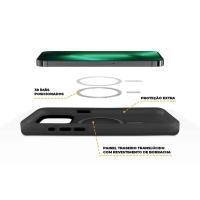 Kit Capa case capinha Magsafe Pro Preta e Pelicula Defender Pro Privacidade para iPhone 15 Pro Max - Gshield - 5
