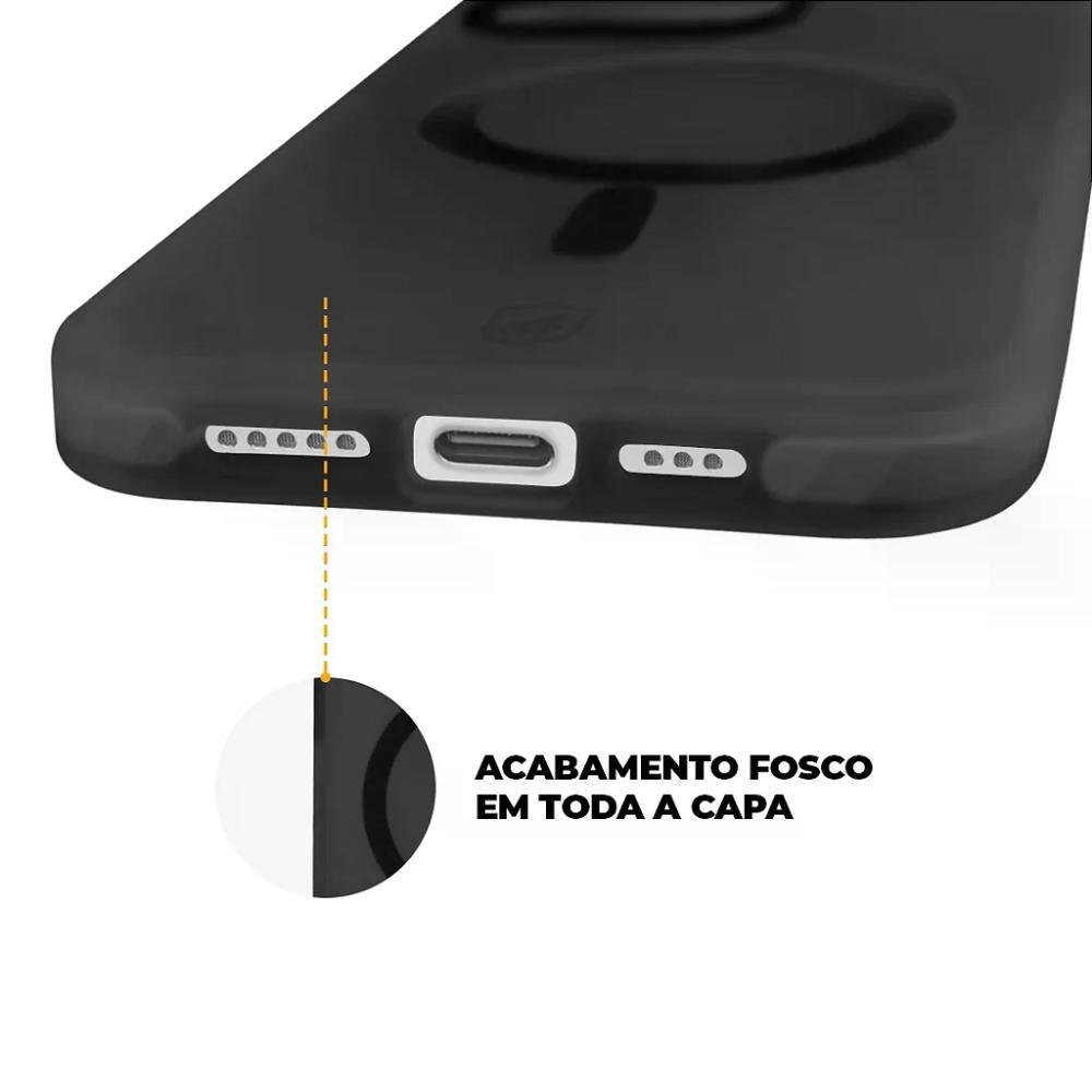 Kit Capa case capinha Magsafe Pro Preta e Pelicula Ultra Glass para iPhone 15 Pro - Gshield - 4