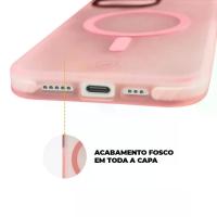 Kit Capa case capinha Magsafe Pro Rosa e Pelicula Ultra Glass para iPhone 15 Plus - Gshield