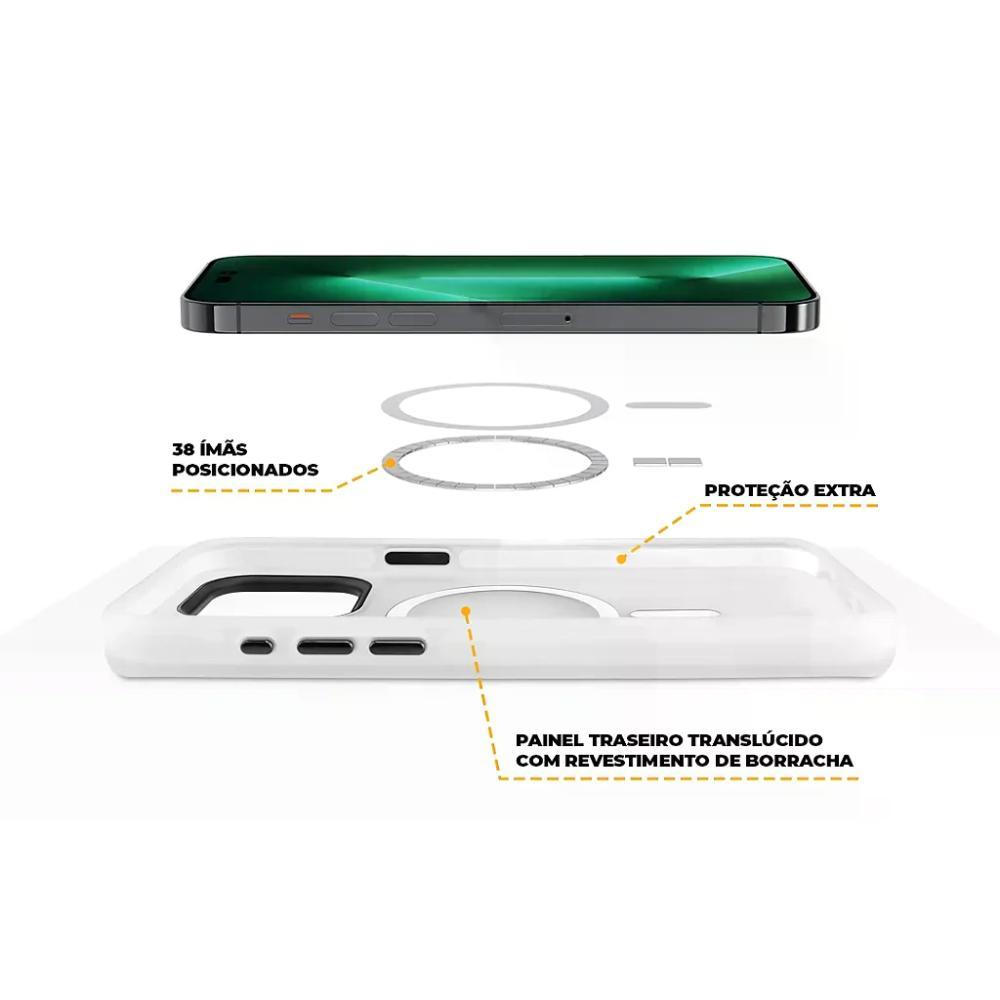 Kit Capa case capinha Magsafe Pro Transparente e Pelicula Ultra Glass para iPhone 15 Plus - Gshield - 5