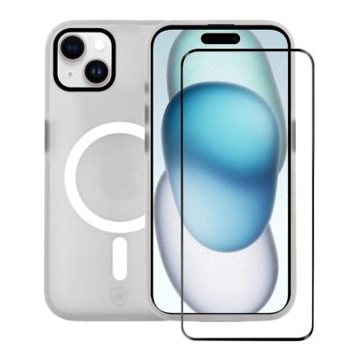 Kit Capa case capinha Magsafe Pro Transparente e Pelicula Ultra Glass para iPhone 15 Plus - Gshield