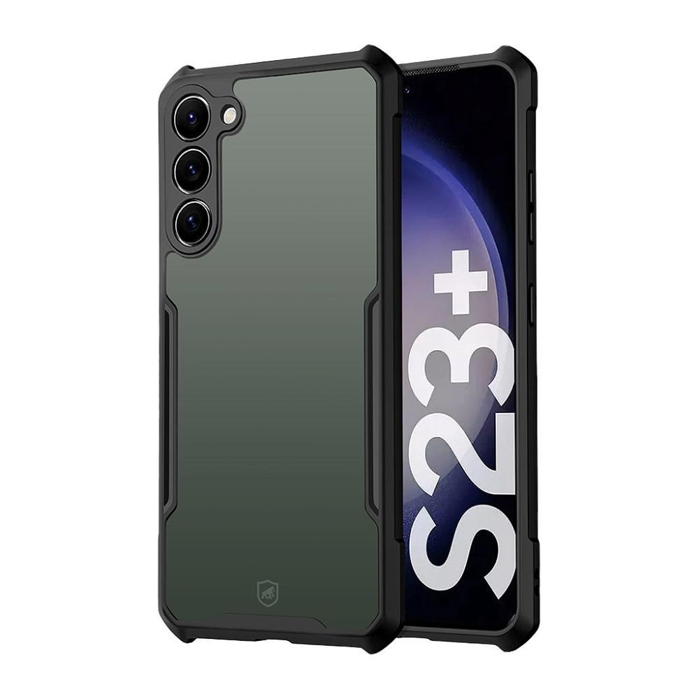 Kit Capa case capinha Dual Shock X e Pelicula Dual Glass Preta para Samsung Galaxy S23 Plus - Gshield - 3
