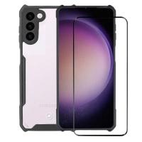 Kit Capa case capinha Dual Shock X e Pelicula Dual Glass Preta para Samsung Galaxy S23 Plus - Gshield - 1