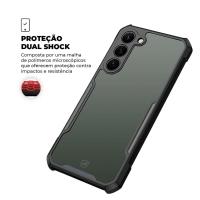 Kit Capa case capinha Dual Shock X e Pelicula Dual Glass Preta para Samsung Galaxy S23 Plus - Gshield - 6
