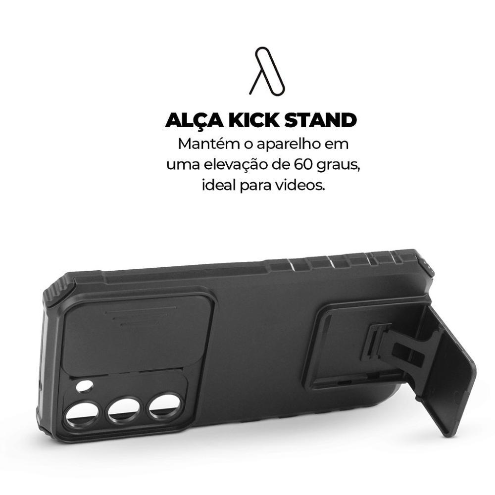 Kit Capa case capinha Victus e Pelicula Dual Glass Preta para Samsung Galaxy S23 Plus - Gshield - 5