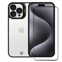 Kit Capa case capinha Gravity Preta e Pelicula Ultra Glass para iPhone 15 Pro - Gshield - 1