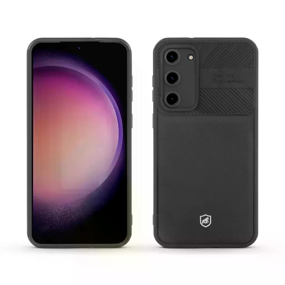 Kit Capa case capinha Symetric Preta e Pelicula Dual Glass Preta para Samsung Galaxy S23 Plus - Gshield - 6