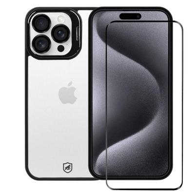 Kit Capa case capinha Gravity Preta e Pelicula Ultra Glass para iPhone 15 Pro Max - Gshield