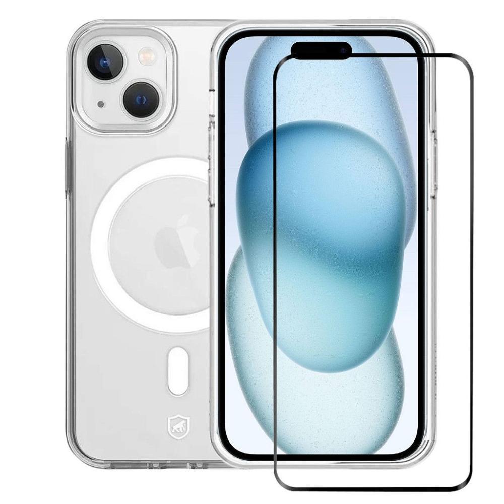 Kit Capa MagSafe Crystal Armor e Pelicula Ultra Glass para iPhone 15 - Gshield - 1