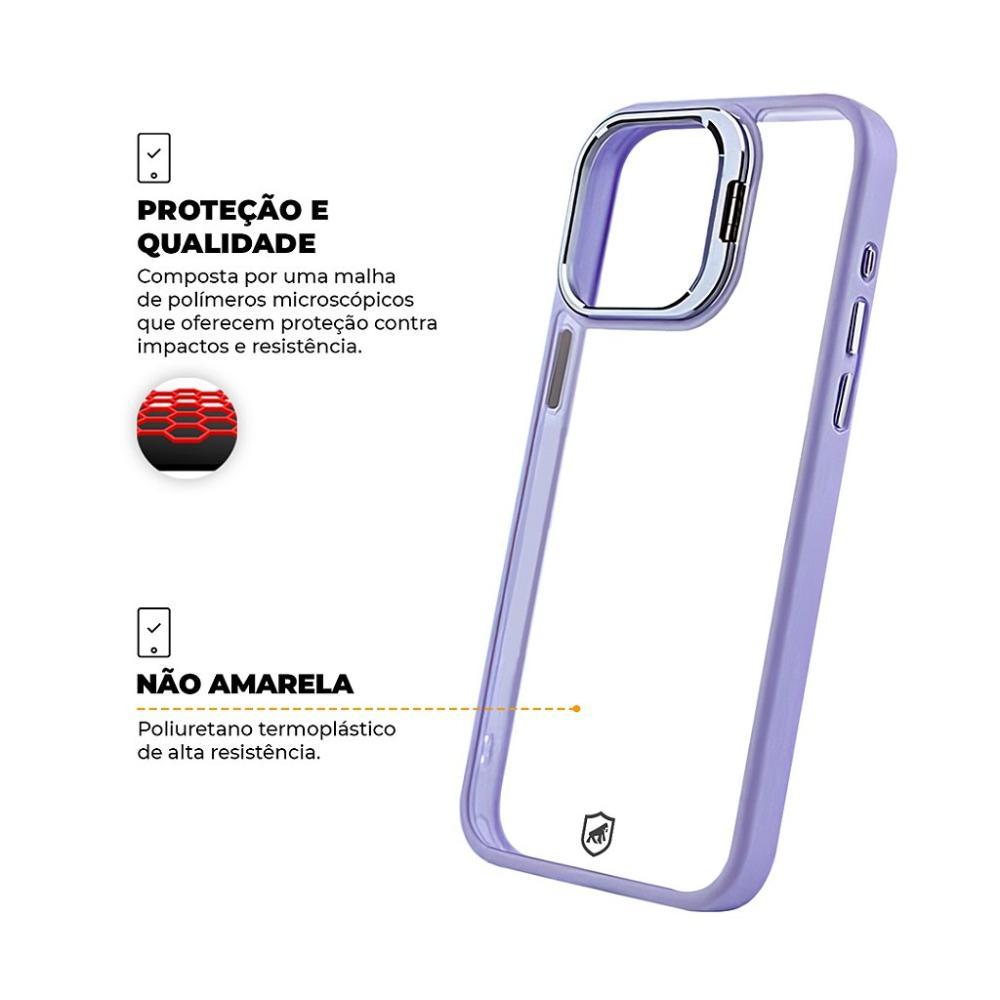 Kit Capa case capinha Gravity Lilás  e Pelicula Defender Pro Privacidade para iPhone 15 Pro - Gshield - 4