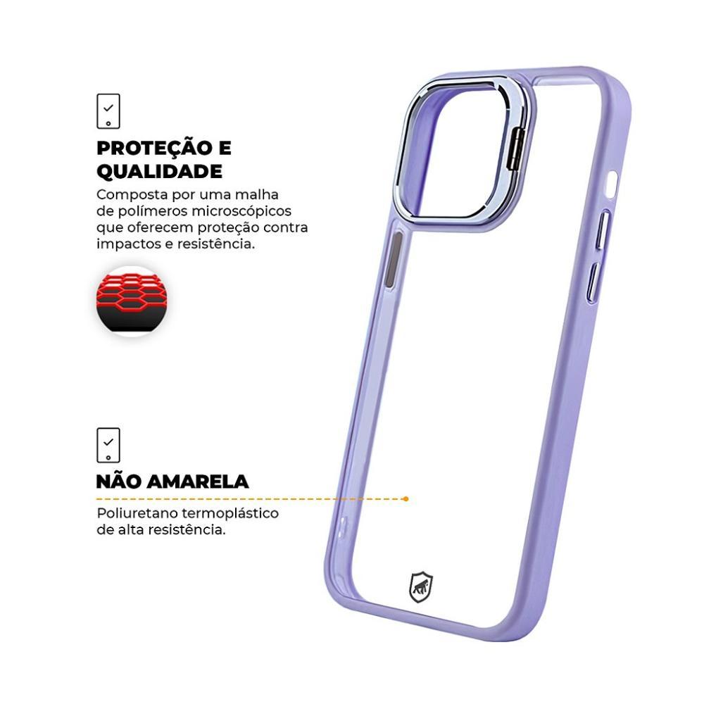 Kit Capa case capinha Gravity Lilás  e Pelicula Defender Pro Privacidade para iPhone 15 - Gshield - 4