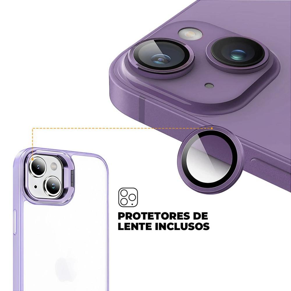 Kit Capa case capinha Gravity Lilás  e Pelicula Defender Pro Privacidade para iPhone 15 - Gshield - 5