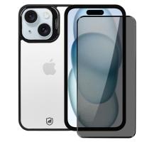 Kit Capa case capinha Gravity Preta e Pelicula Defender Pro Privacidade para iPhone 15 - Gshield - 1