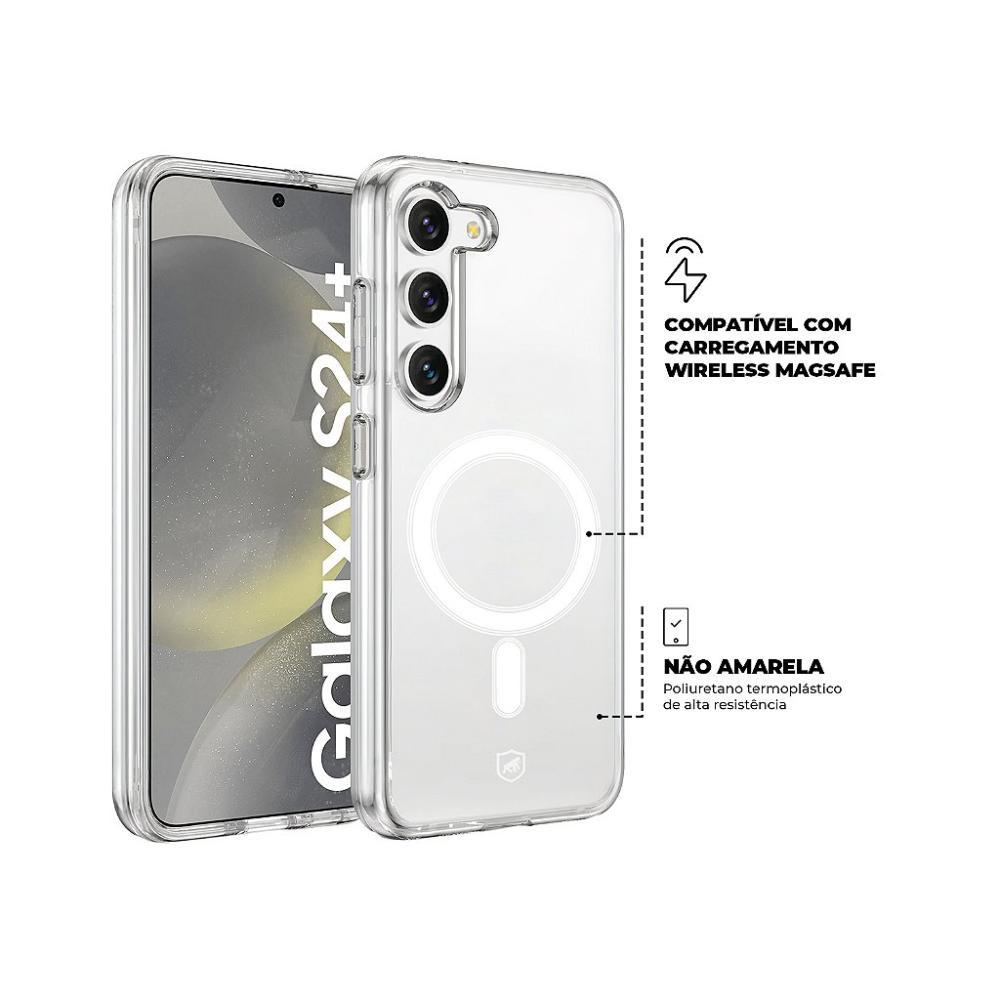 Capa case capinha MagSafe para Samsung Galaxy S24 Plus - Transparente - Gshield - 4