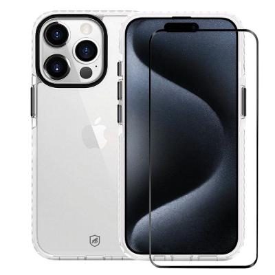 Kit Capa case capinha Urus Branca e Pelicula Coverage 5D Pro Preta para iPhone 15 Pro Max - Gshield