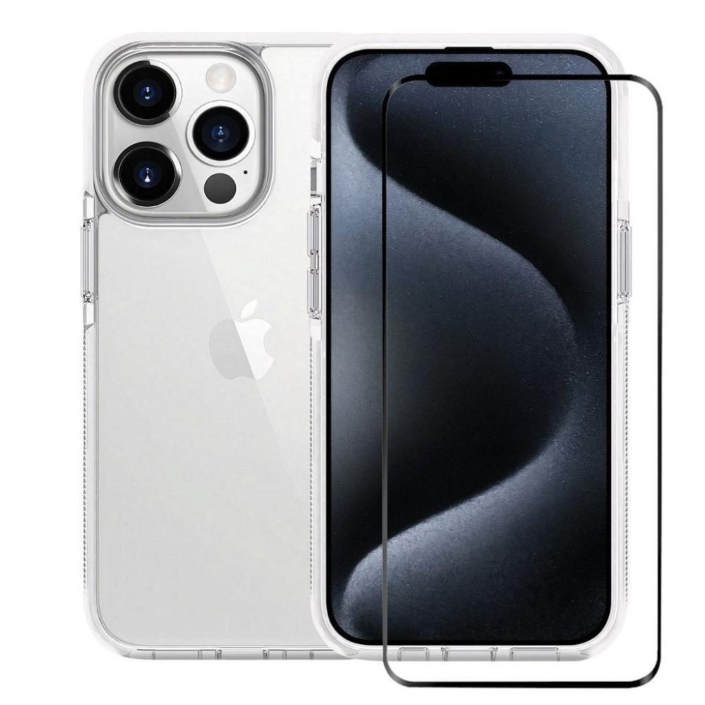 Kit Capa case capinha Anti-Slip e Pelicula Coverage 5D Pro Preta para iPhone 15 Pro - Gshield - 1