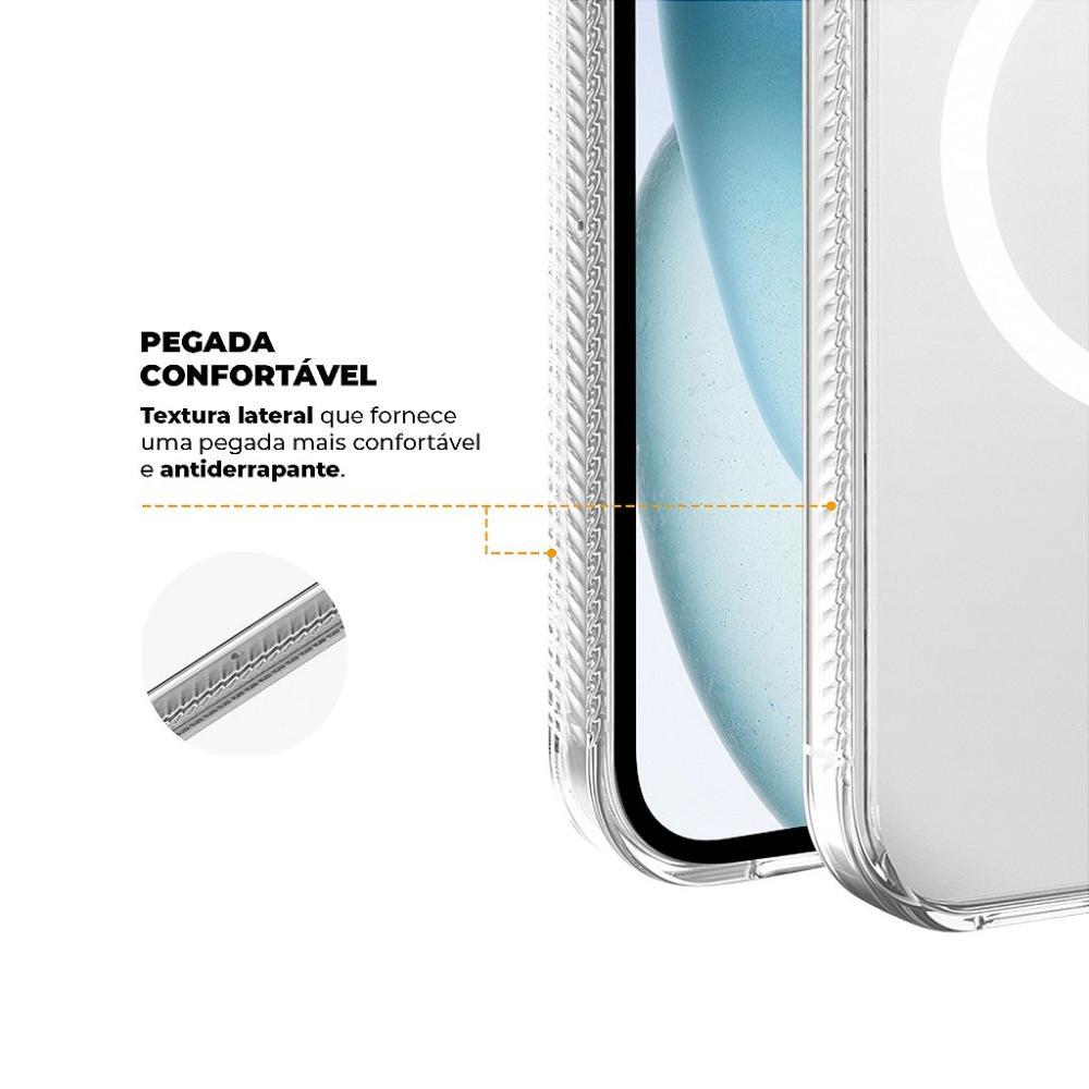 Kit Capa case capinha Anti-Slip Magsafe e Pelicula Coverage 5D Pro Preta para iPhone 15 - Gshield - 6