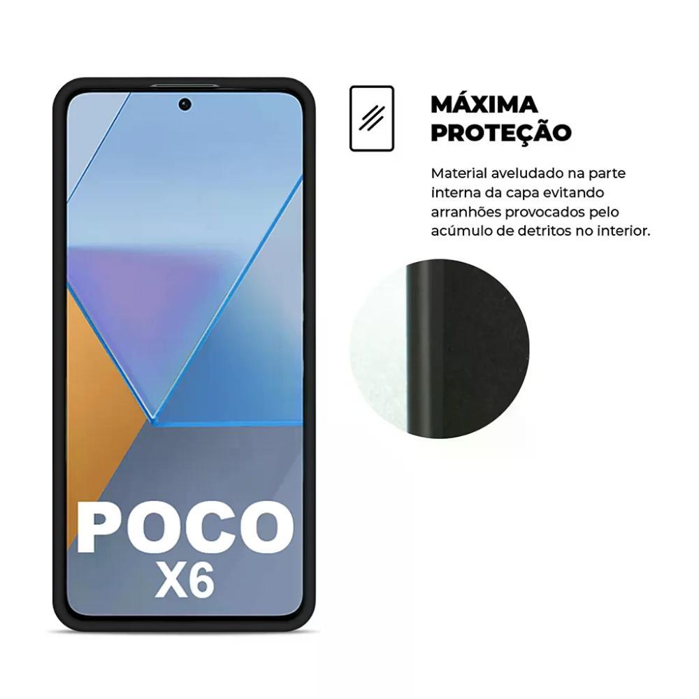 Kit Capa case capinha Silicon Veloz e Película Hydrogel HD para Xiaomi Poco X6 5G - Gshield - 3