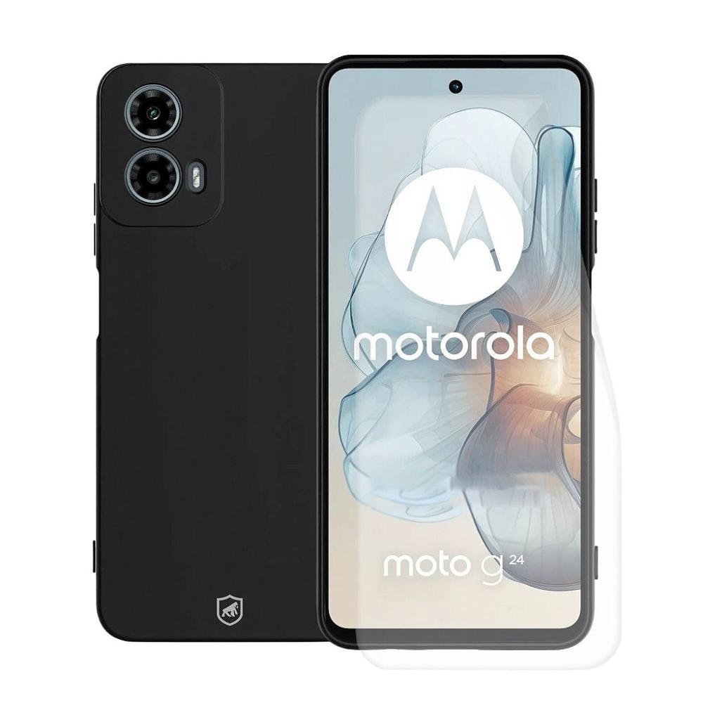 Kit Capa case capinha Silicon Veloz e Película Hydrogel HD para Motorola Moto G24 - Gshield - 1