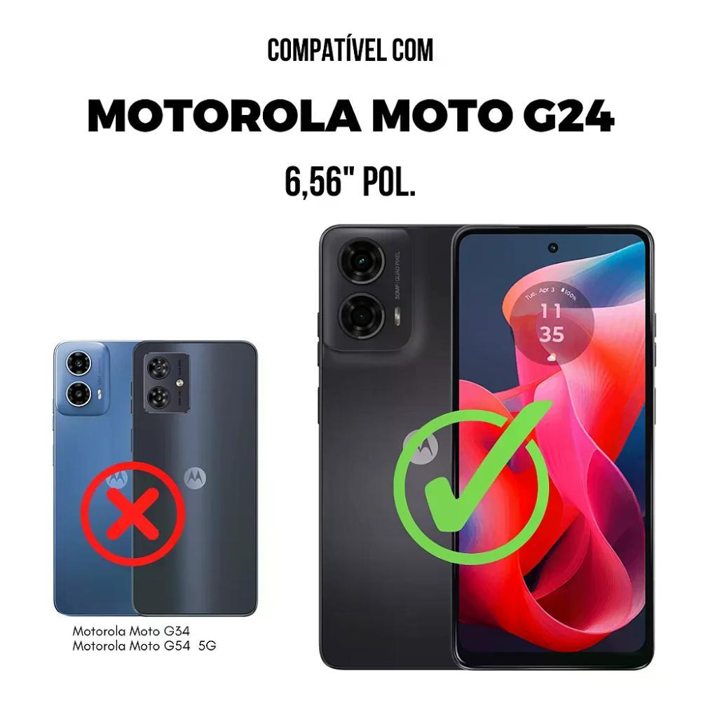 Kit Capa case capinha Silicon Veloz e Película Hydrogel HD para Motorola Moto G24 - Gshield - 2