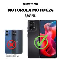 Kit Capa case capinha Silicon Veloz e Película Hydrogel HD para Motorola Moto G24 - Gshield - 2