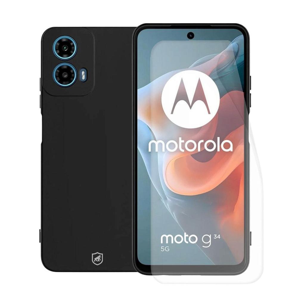 Kit Capa case capinha Silicon Veloz e Película Hydrogel HD para Motorola Moto G34 - Gshield - 1