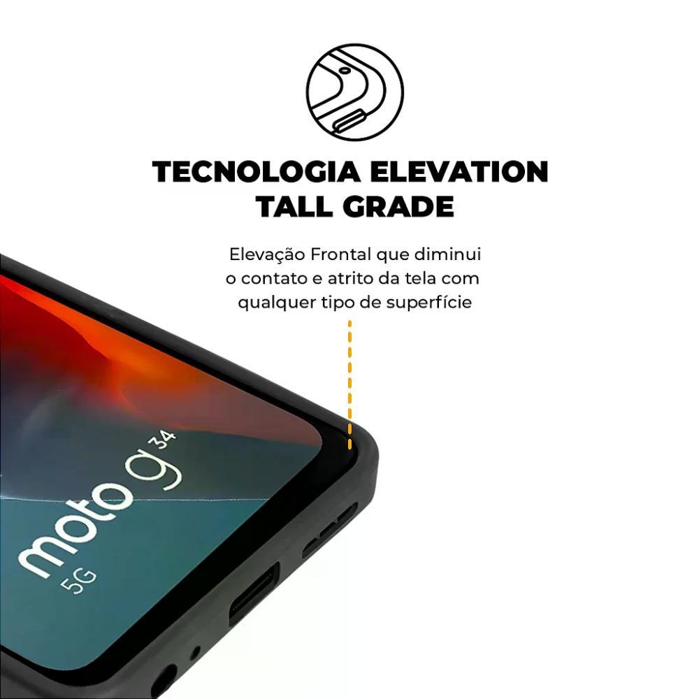 Kit Capa case capinha Silicon Veloz e Película Hydrogel HD para Motorola Moto G34 - Gshield - 4