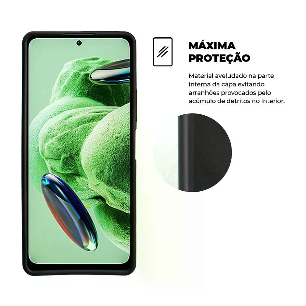 Kit Capa case capinha Silicon Veloz e Película Hydrogel HD para Xiaomi Redmi Note 12 5G - Gshield - 3