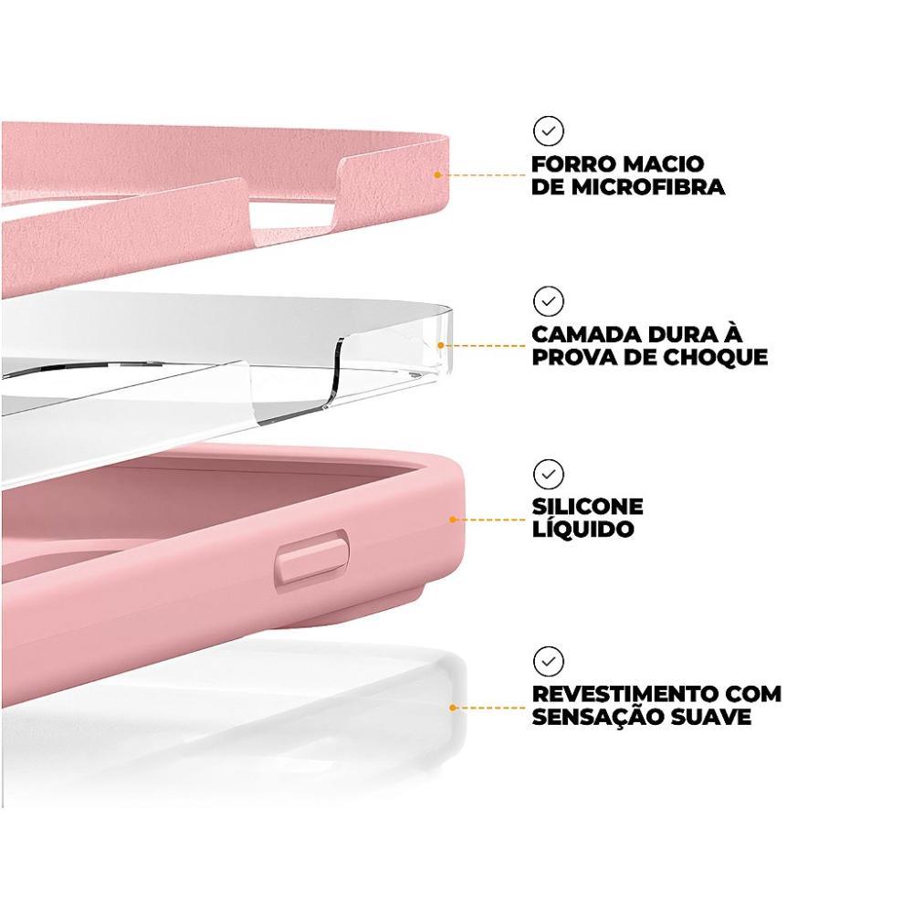 Capa case capinha para iPhone 13 - Silicon Premium Rosa - Gshield - 3