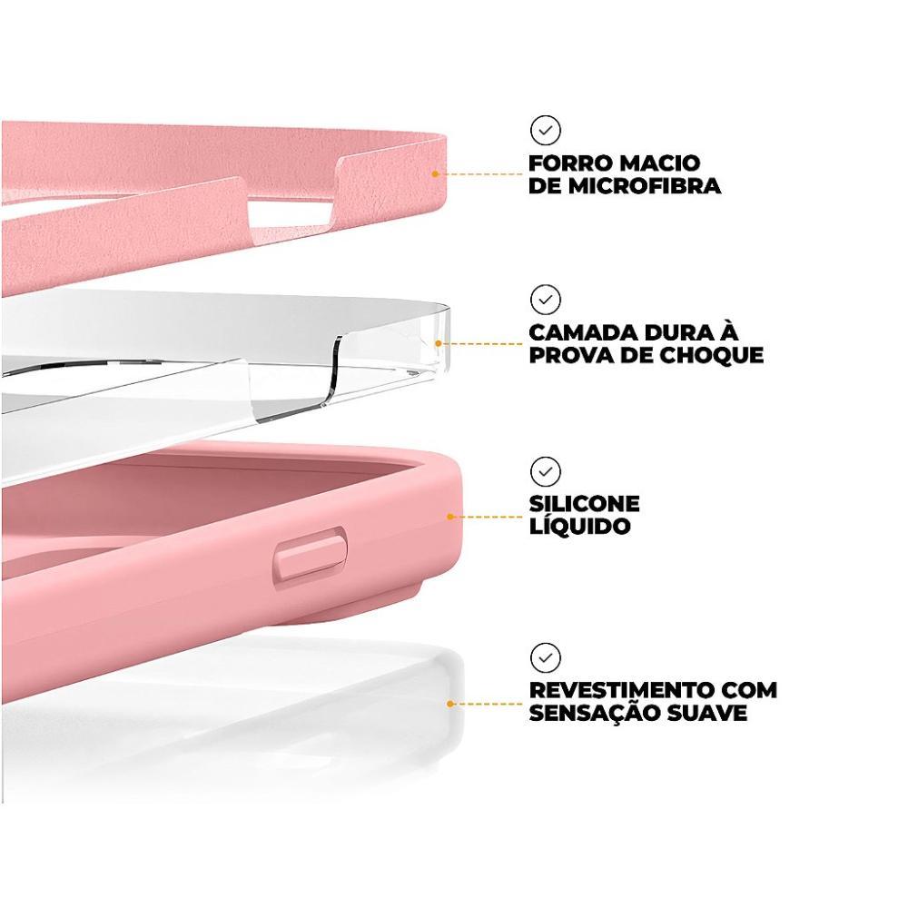 Capa case capinha para iPhone 15 Pro Max - Silicon Premium Rosa - Gshield - 3
