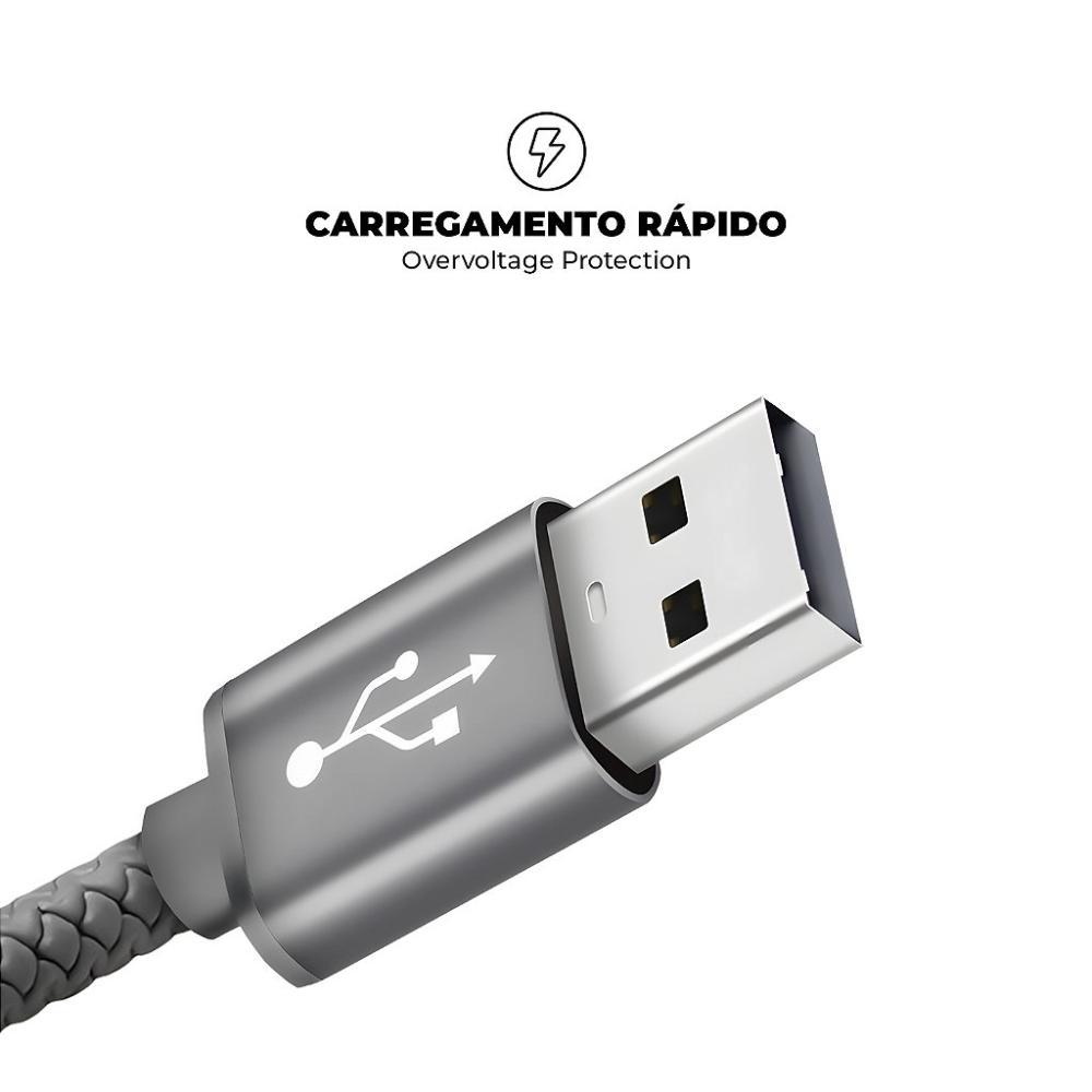 Cabo Symetric - Cinza - Tipo C / USB-A - 1,5M - Gshield - 2