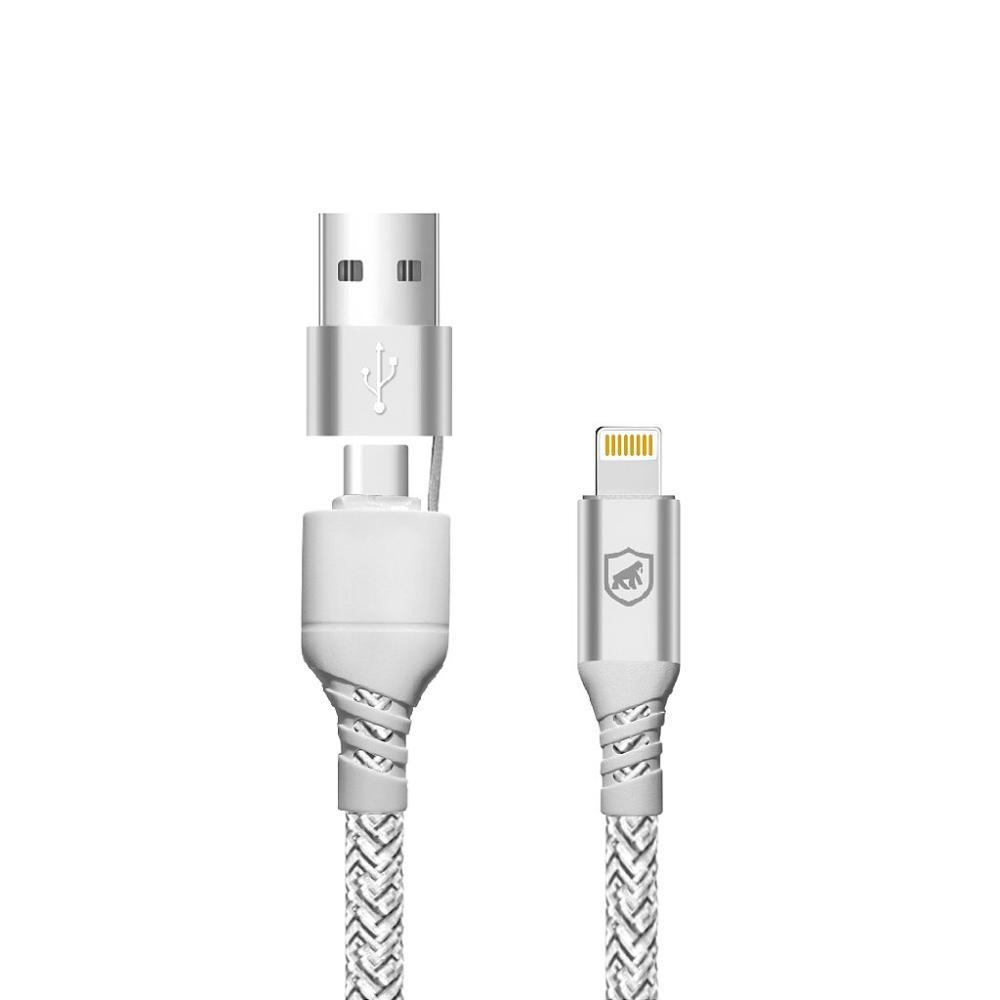 Cabo Thunder 65W 2 em 1 Tipo C / USB-A / Lightning - 1M - Gshield - 1