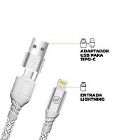 Cabo Thunder 65W 2 em 1 Tipo C / USB-A / Lightning - 1M - Gshield - 2