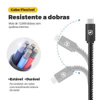 Cabo Turbo Militar - 1,5M - Lightning - Tipo C - Certificado MFI - Homologado - iPhone / iPad - Gshield - 3