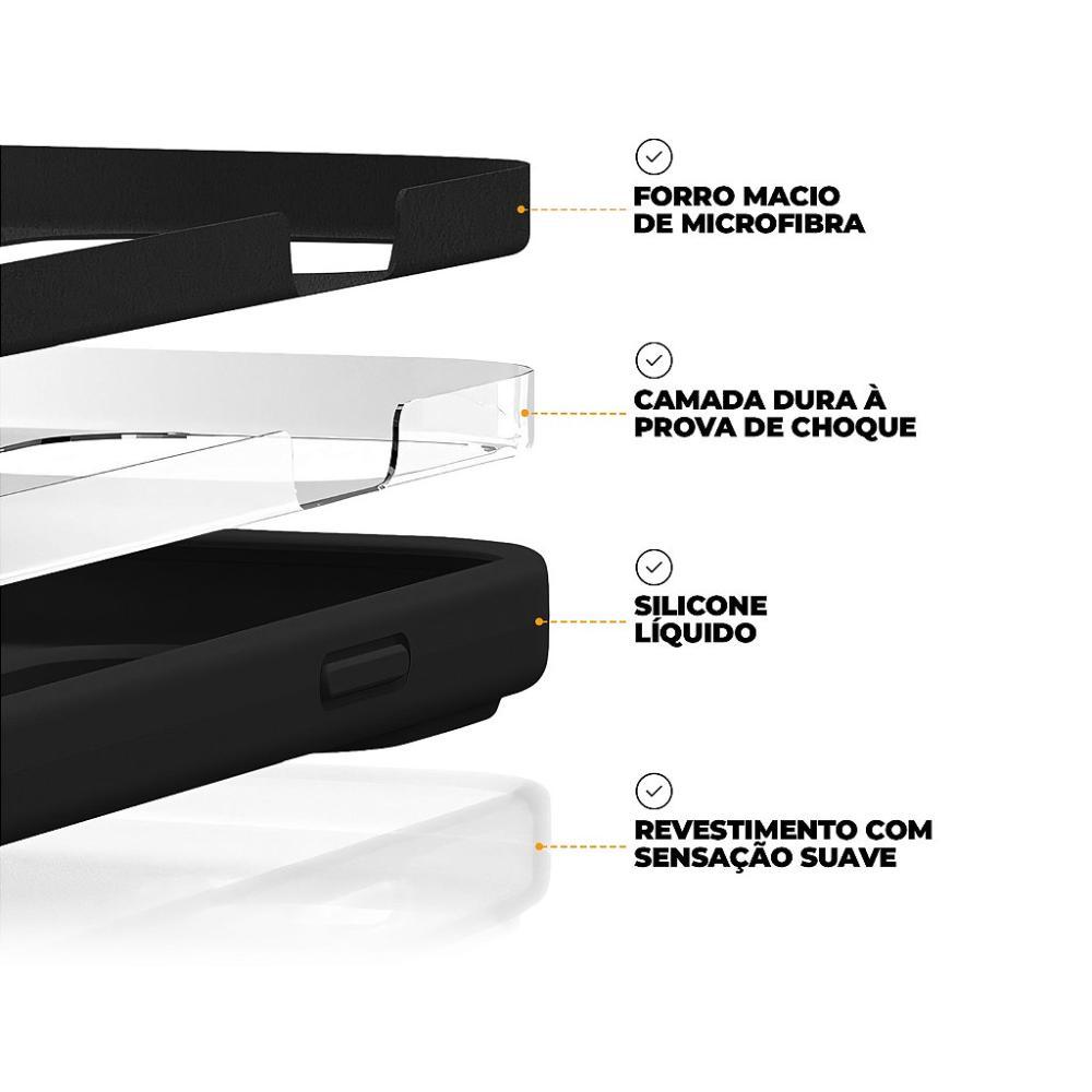 Capa case capinha para iPhone 13 - Silicon Premium Preta - Gshield - 3