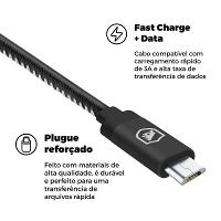 Cabo Micro USB V8 / USB-A - Turbo Militar - 1,5M  no Atacado - Caixa Fechada 10 Unidades - Gshield - 8