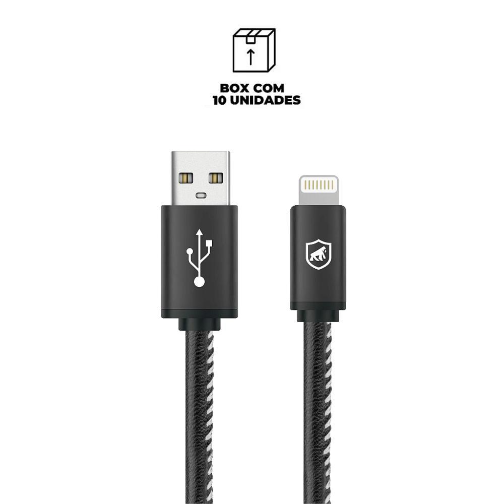 Cabo Lightning / USB-A - Turbo Militar - 1,5M  no Atacado - Caixa Fechada 10 Unidades - Gshield - 2