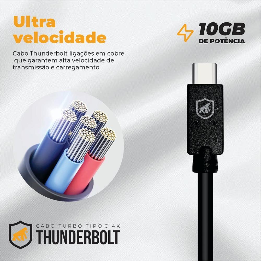 Cabo ThunderBolt 65W USB-C / Tipo C - 1,8M - Gshield - 2