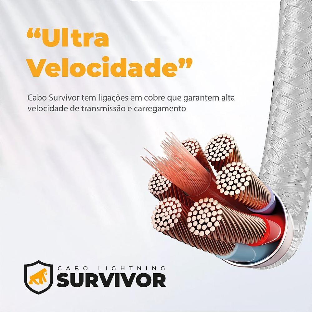 Cabo Survivor para Lightning / USB - 1,5m - Branco - Gshield - 5