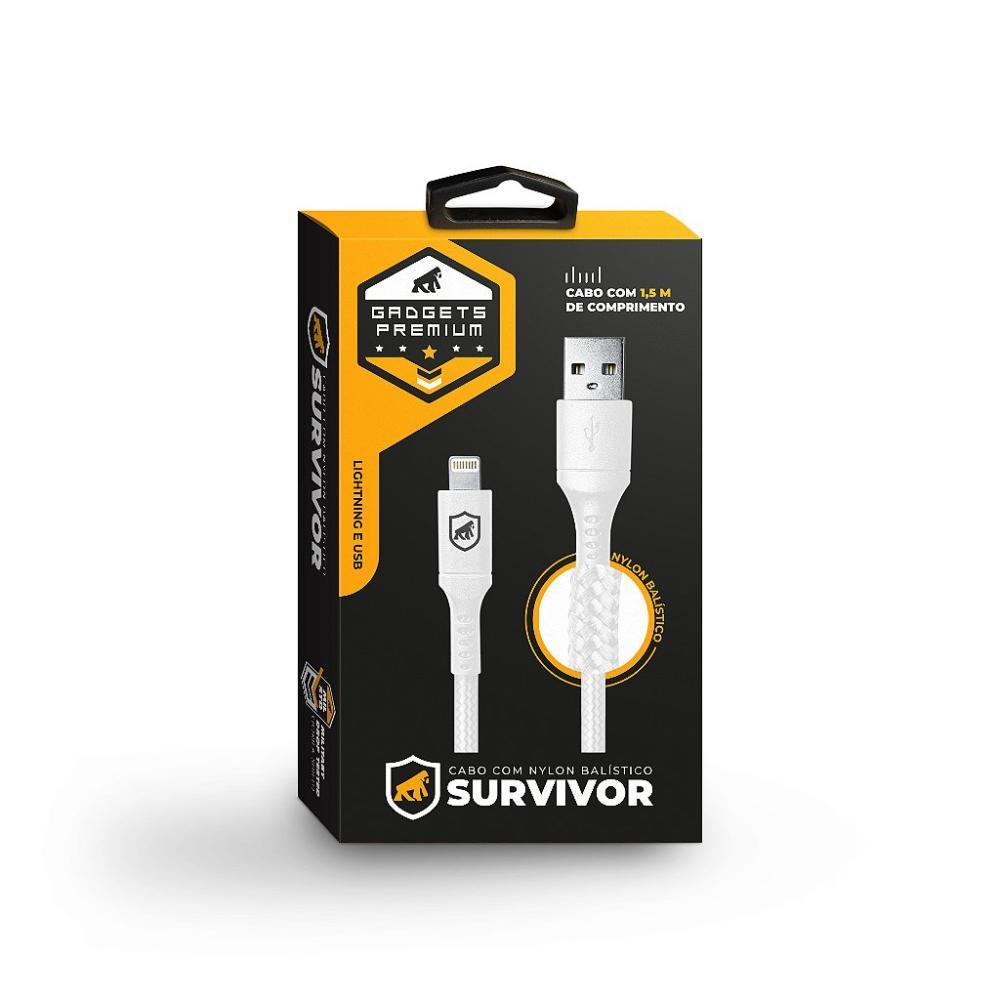 Cabo Survivor para Lightning / USB - 1,5m - Branco - Gshield - 6