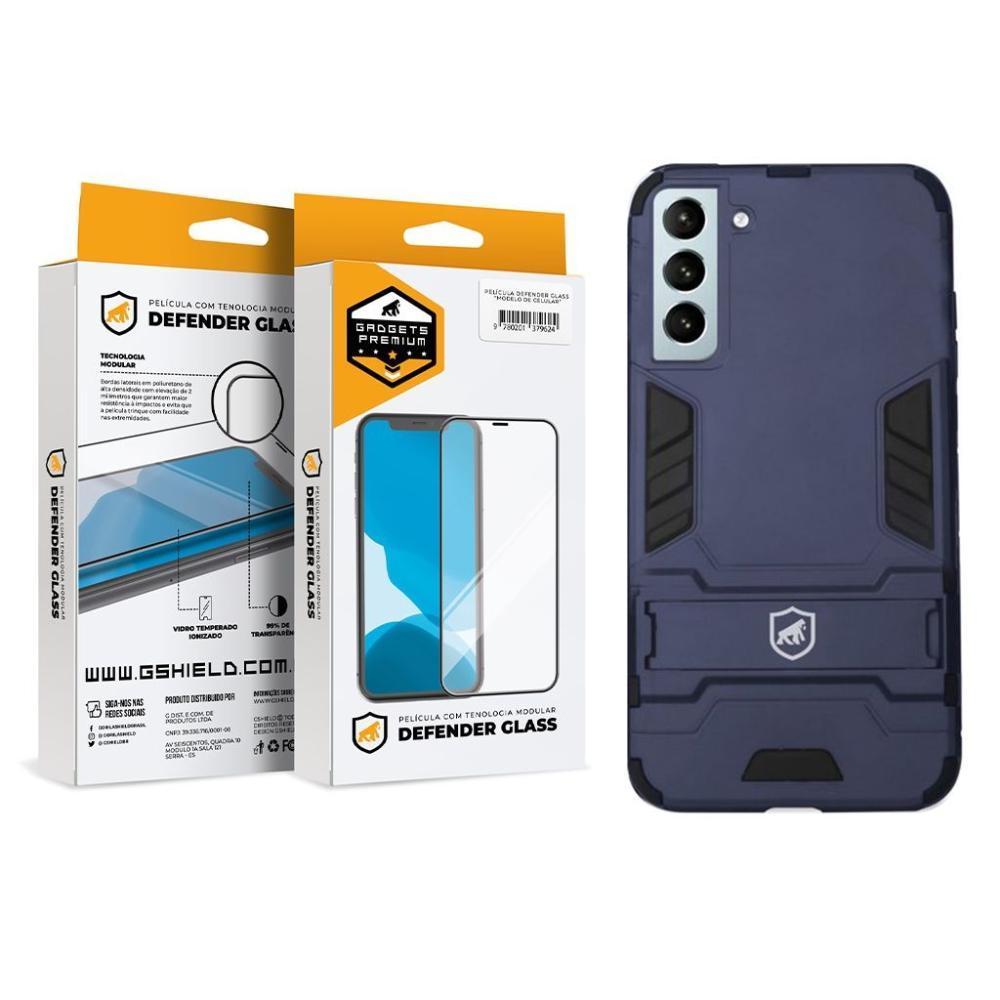 Kit Capa case capinha Amor e Pelicula Defender Glass Samsung Galaxy S21 Plus - Gshield - 1