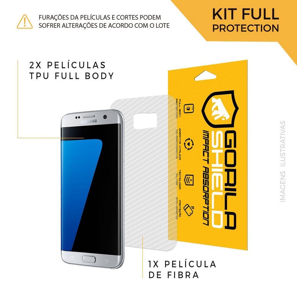 Película de Nano Gel Dupla + traseira fibra de carbono para Samsung Galaxy S7 Edge - Gshield (Cobre toda tela) - 3