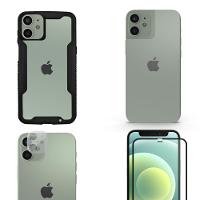 Película Defender Glass + Câmera + Nano Traseira + Capa case capinha Dual Shock Para iPhone 12 Mini - Gshield - 1