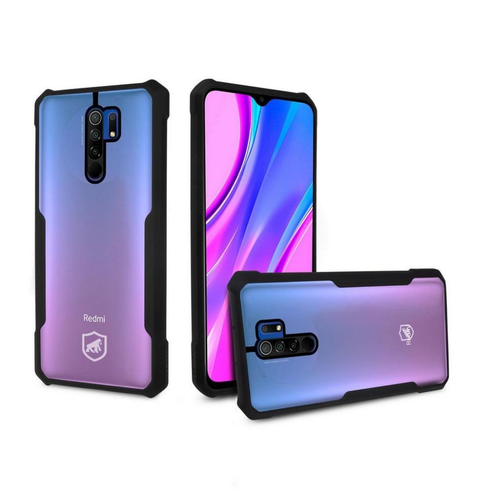 Película Defender Glass + Camera + Fibra de Carbono + Capa case capinha Dual Shock X Para Redmi 9 - Gshield - 4